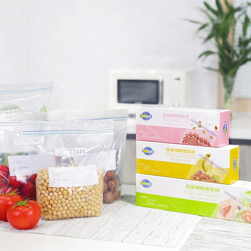 Customized Size Zip Lock Bags For Food Storage Packaging With Zipper Reusable Plastic Ziplock Bag Storage Organizer