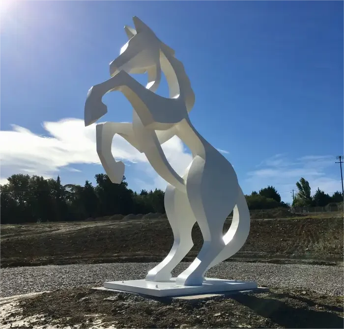 Modern fashion  popular abstract art design stainless steel horse sculpture