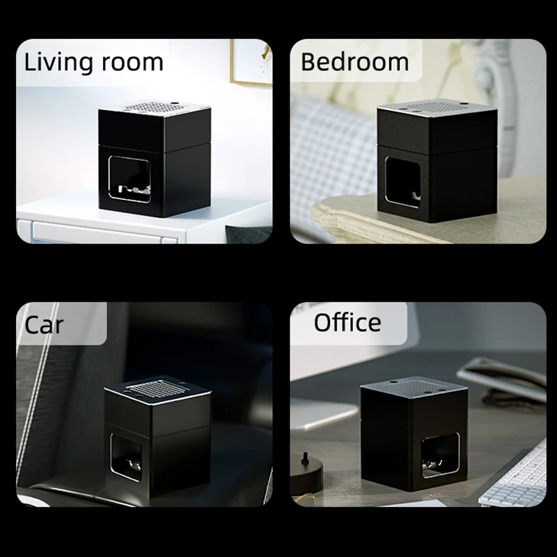 Personalized hotel bar office home desktop square metal large cigar ashtray custom logo electronic ashtray purifier