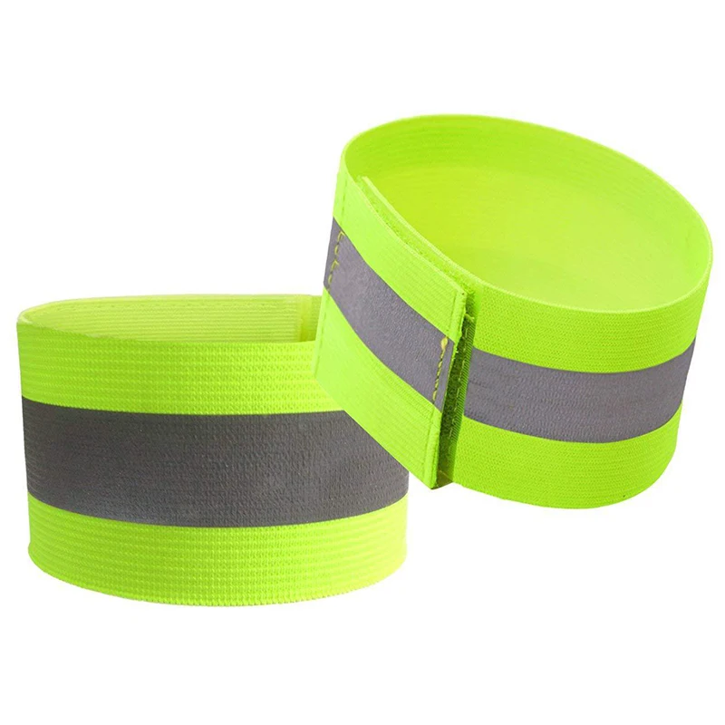 Adjustable Elastic Wrist Arm Ankle Band Running Reflective Wristband Armbands Safety Reflective Band With Hook and Loop