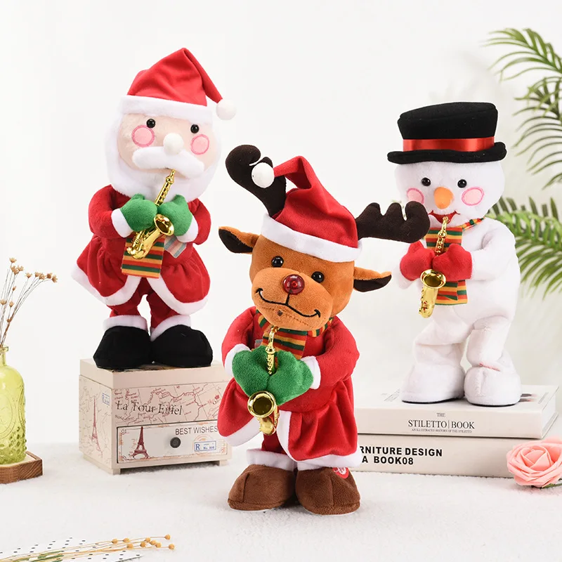 OEM Singing and Dancing Christmas Santa Claus Toy Custom Soft Stuffed Electronic Gifts for Children Toys