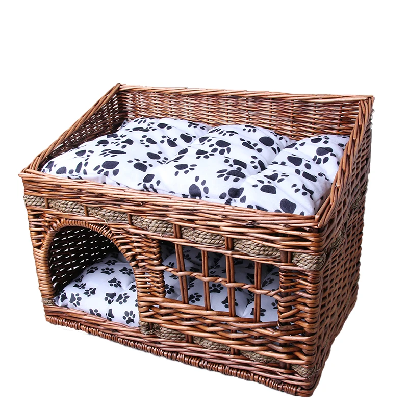 Cat Nest Toy And Accessory Storage Bin Wicker Pet Basket