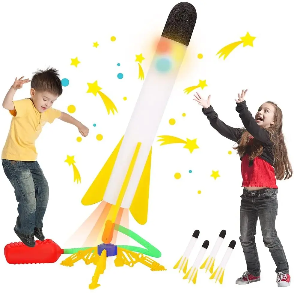 Kid Air Pump Jump Foam Model Launch Launcher Rocket Pop Up Toy Sports Toys For Boys Children Outdoor Rocket Games