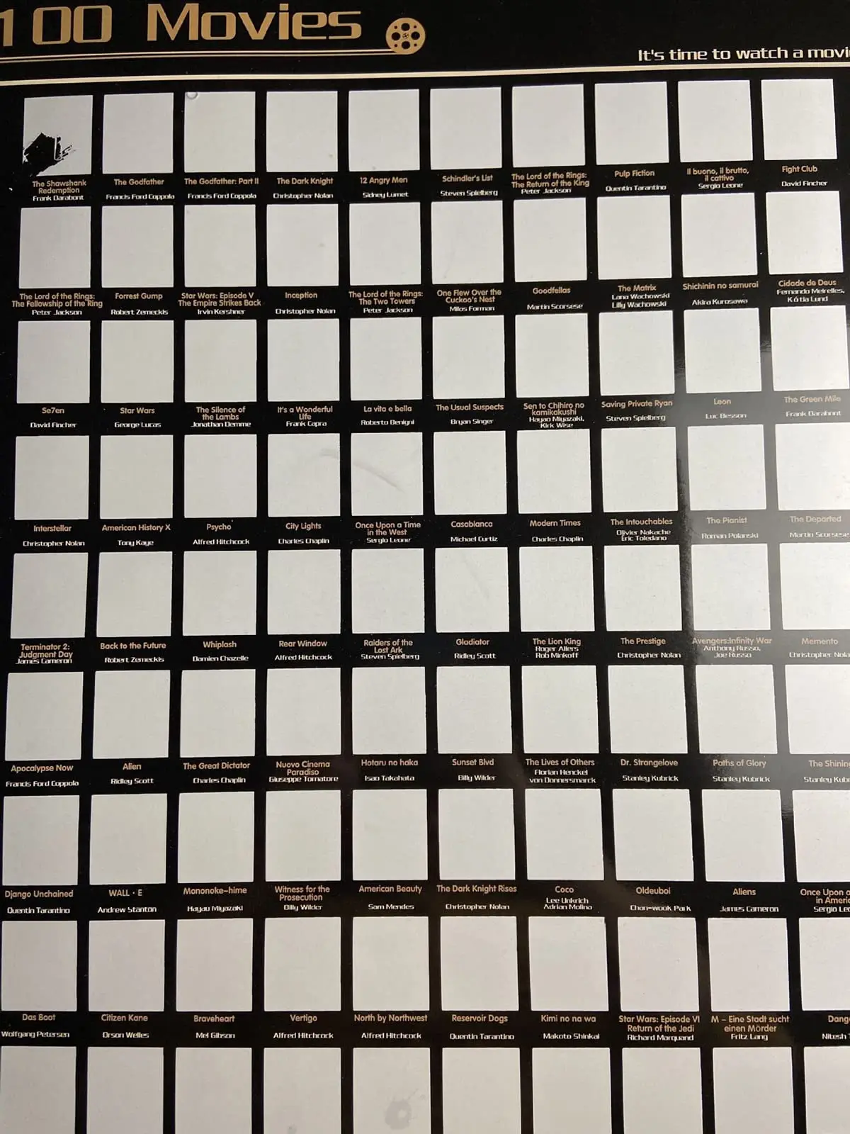 100 Movies Scratch Off Poster Top Movie Bucket List Poster Movie Scratch Off Poster With Easy Off Foil