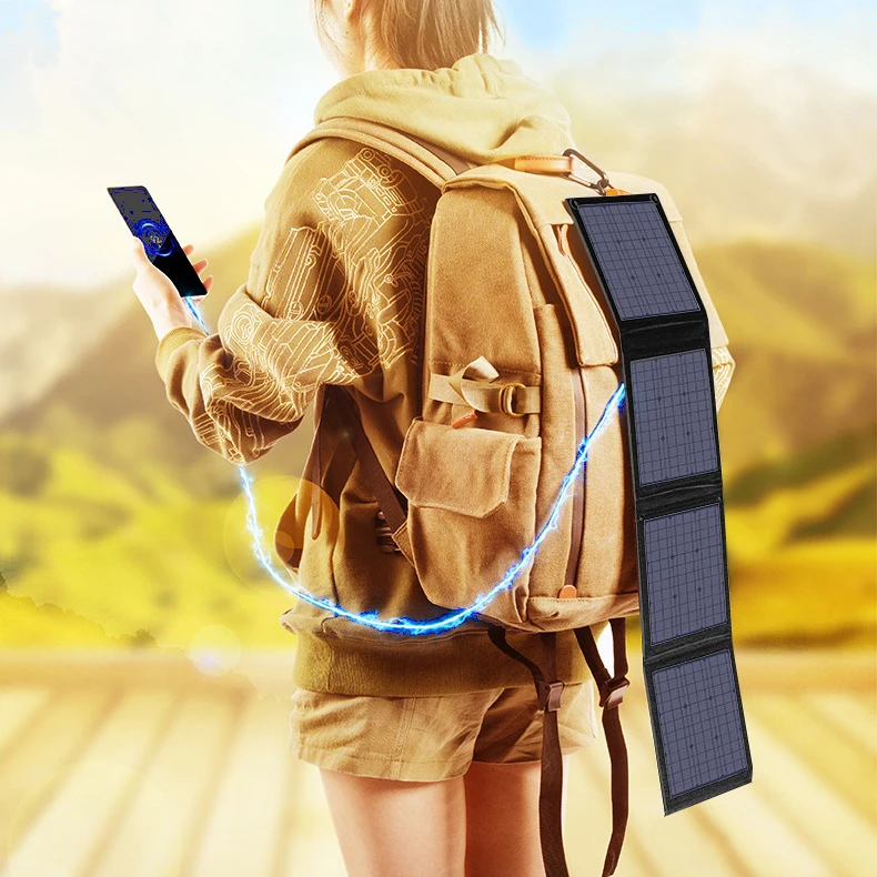Small foldable solar panel Charger bag waterproof  For Hiking Boats yachts outdoor Travelling 14W