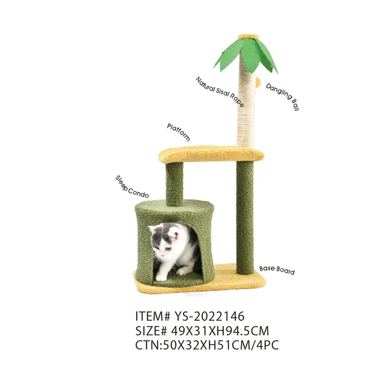 Cat Toy Accessories Products New Tend Indoor Cats Tower Natural Sisal Small Scratcher Climbing Cute Flower Carrot Cat Tree