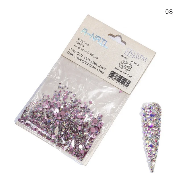 hotselling Rhinestone Crystal Nail Art Jewelry Diamond Flat Rhinestone Flame Diamond Rose Gold Diamond Nail Sticker