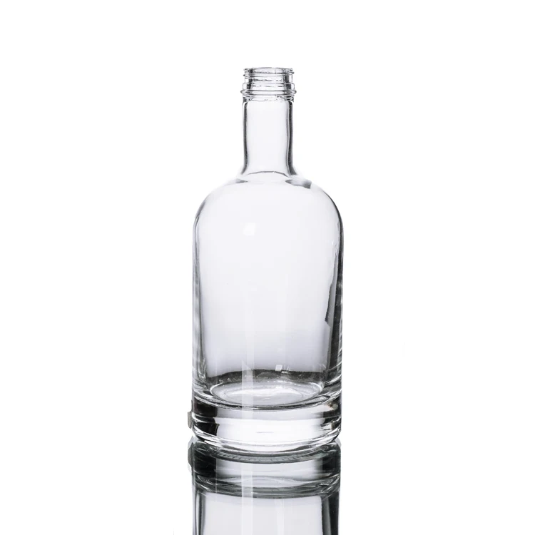 Black Matte Screw Cap Top Round Whisky Liquor Bottle 750ml Vodka Glass 750CC Glass Liquor Bottles