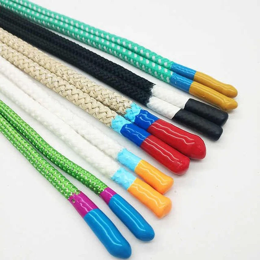 Custom Silicone Dipped Tips Drawcords for Sportswear /Silicone Ends Drawcord