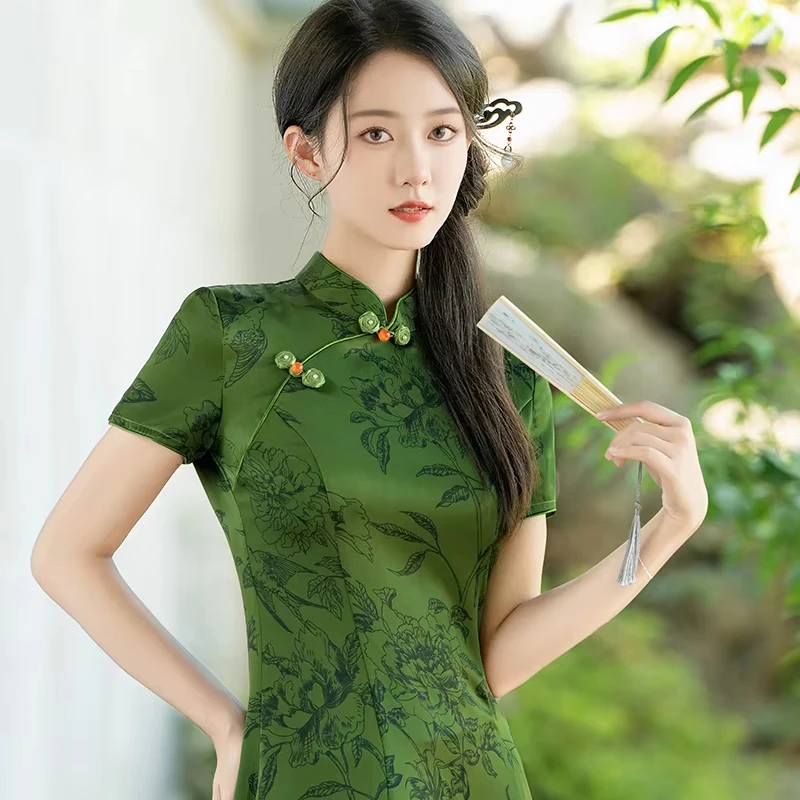 Original Design women 4XL Plus Size chinese Vintage Cheongsam Dresses Beautiful Qipao