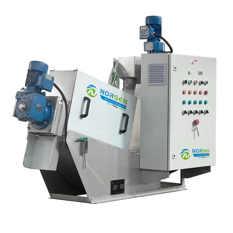 HOT Sewage Sludge Treatment Thickening and Dewatering Machine in Animal Husbandry Industry Screw Press Sludge dehydrator