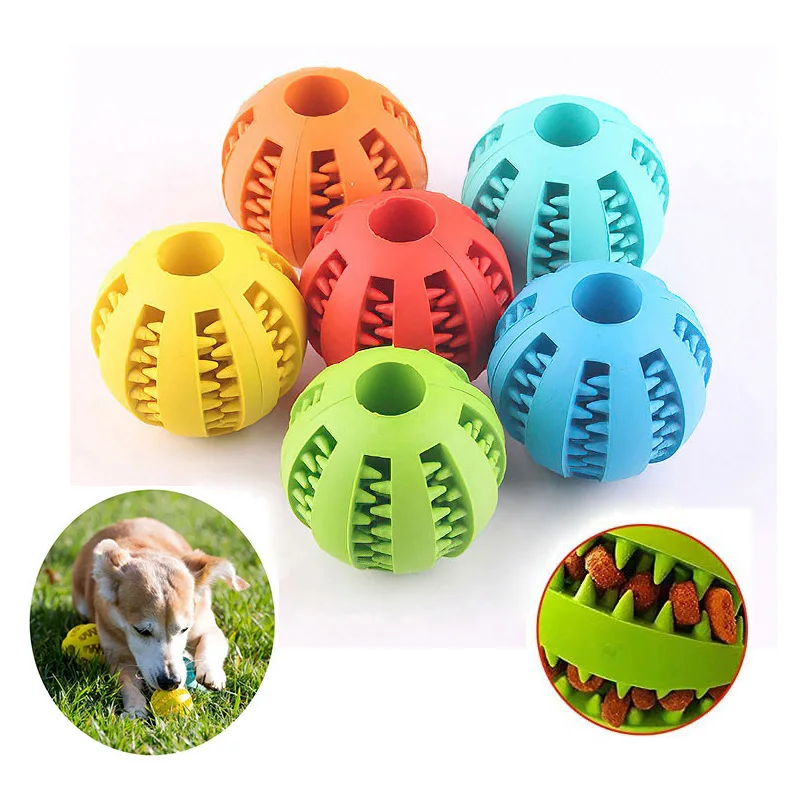 Popular soft TPR pet dog chew ball treat leakage toy