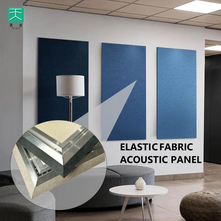 TianGe 2700Mm Fire Rated Large Fiberglass Soundproof Wall Panel Fabric Covered Glass Wool Acoustic Sheet For Cinema/Banquet/Hall