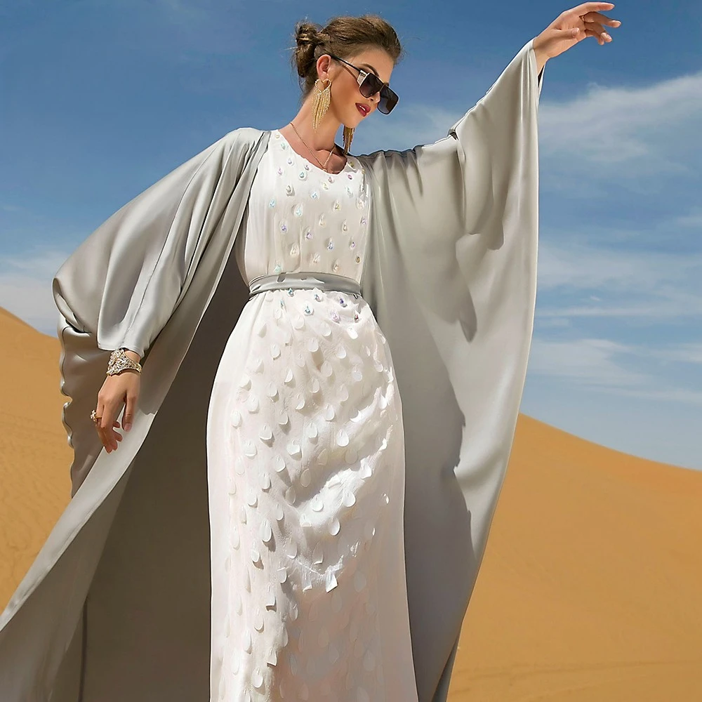 Jilbab новинка оптовая продажа Abaya Dubai Arabic традиционная причудливая Свадебная ручная швейная дрель набор из двух предметов