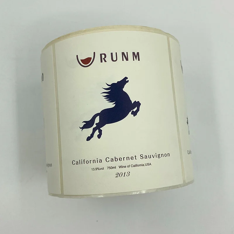 Custom red wine bottle label self-adhesive waterproof red wine cocktail bottle label sticker