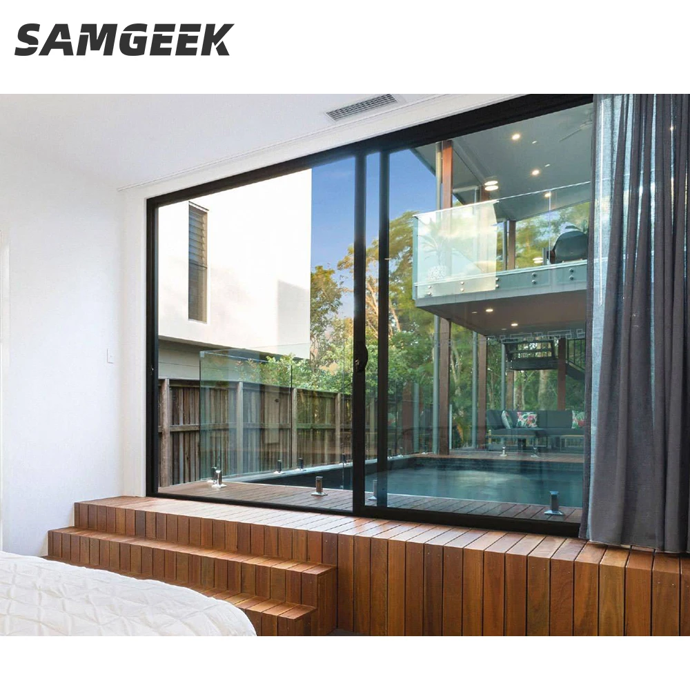 CSA Certified 6.38mm/10.38mm Aluminium Laminated Glass Sliding Door Tempered Glass Apartment Use Fiberglass Nylon Screen Netting