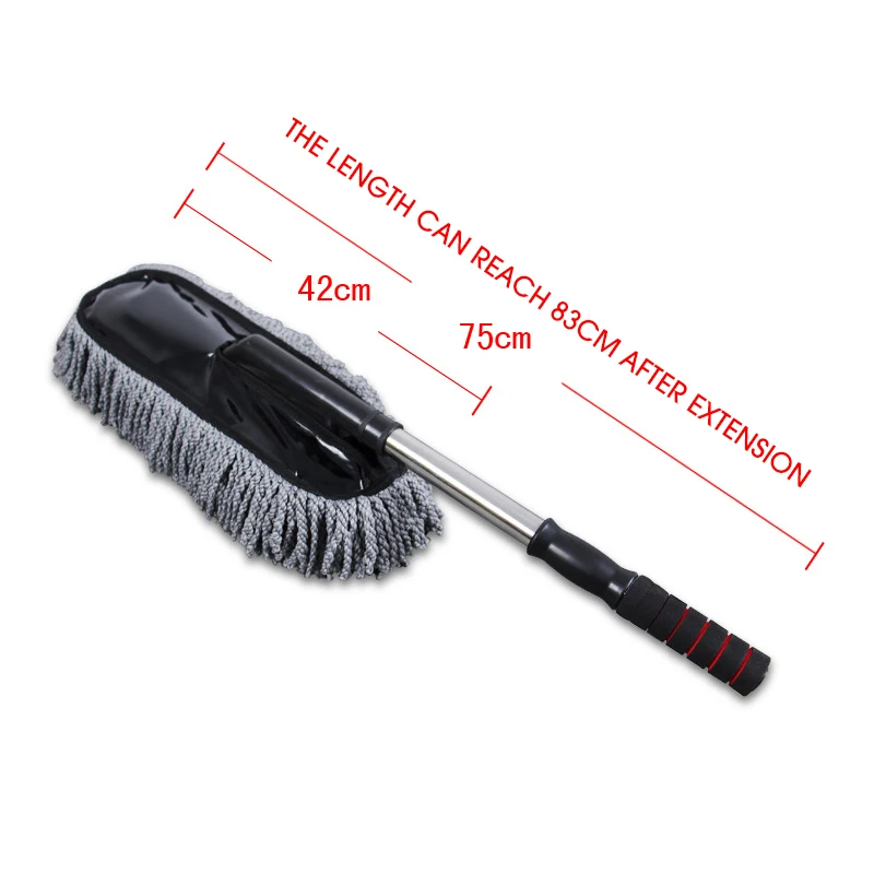 CARSUN Practical Adjustable Car Wash Cleaning Brush Duster Dust Wax Mop Microfiber Telescoping Dusting Tools Car Cleaner Brush
