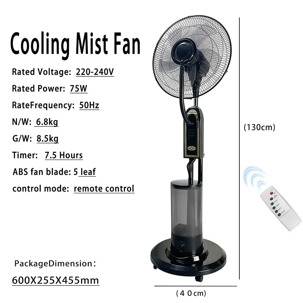 PL home use 16 inch cooling mist fan water mist fan standing Humidifier fan in good price
