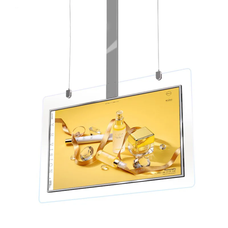 New Arrival Hanging 43 inch Double Side Digital Signage Displays Transparent LCD Advertising Player Kiosk