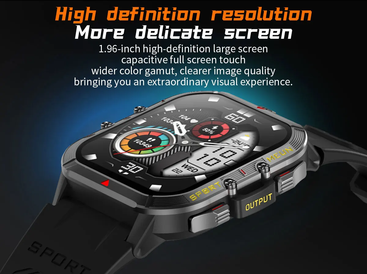 Outdoor Sports Smart Watch V21 Waterproof l Wearable Devices BT Call Reloj Inteligente Men digital sport watch