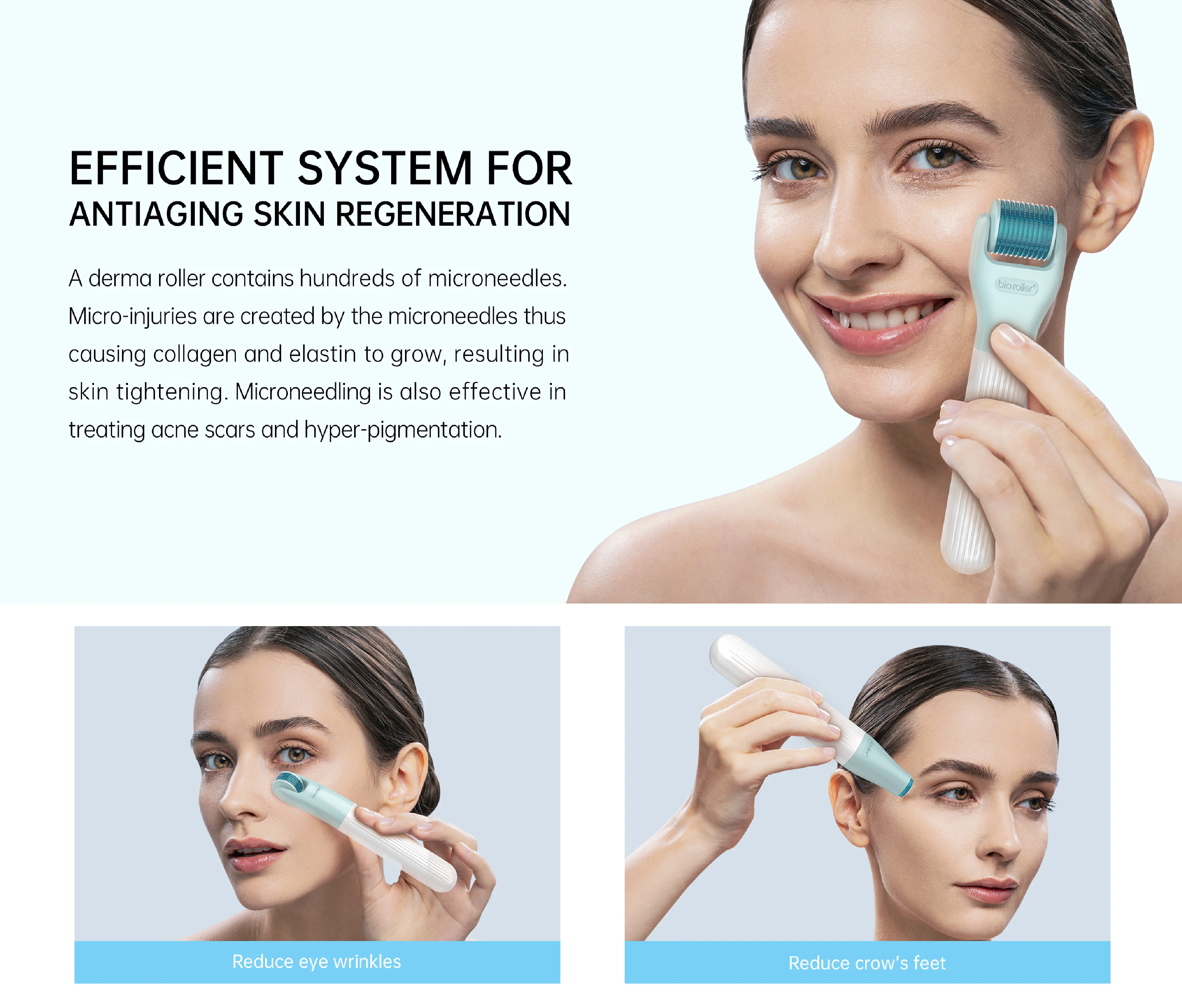 Professional Bio roller G10 Derma Roller 10 in 1 for Facial Massage Roller Anti Wrinkles Anti Aging Skin Care Tools for Home Use