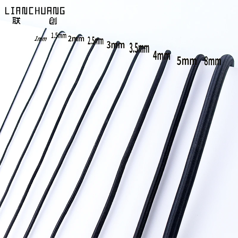 Factory Custom  2.5mm rainbow    Multicolor Round elastic cord   for garment