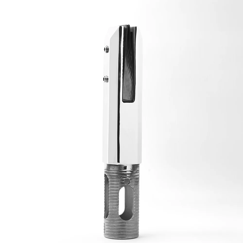 Core Drilled Stainless Steel 304 Square / Round Glass Spigot For Glass Railing Pool Fencing Balcony Deck Railing