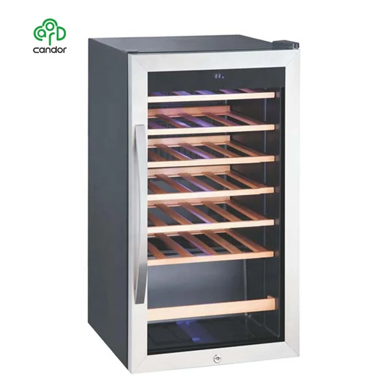 Candor supply stainless steel door and handle 35 bottles wine cellar compressor wine cooler one zone