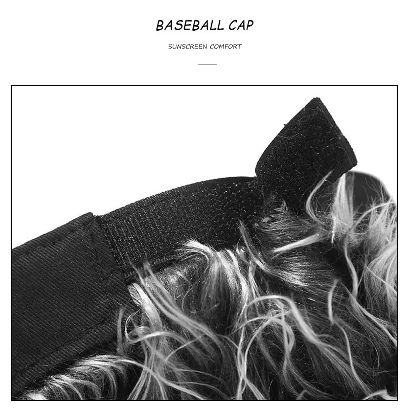 Latest Customized Adult Creative Wig Fashion Baseball Caps Hip Hop Sunshade Golf Hat With Adjustable Straps Hair Extensions