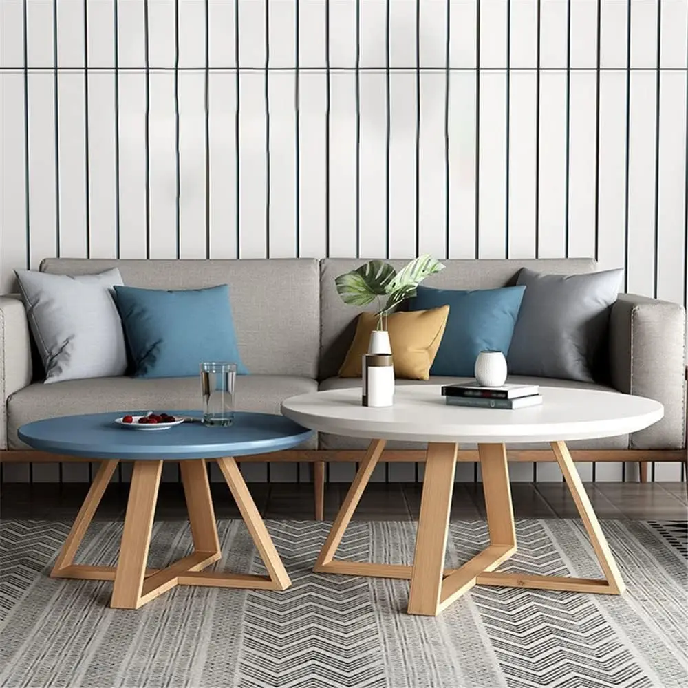 Small Modern Sofa Nordic Style Living Room Round Luxury End Side Bed Coffee Table Wood Wholesale