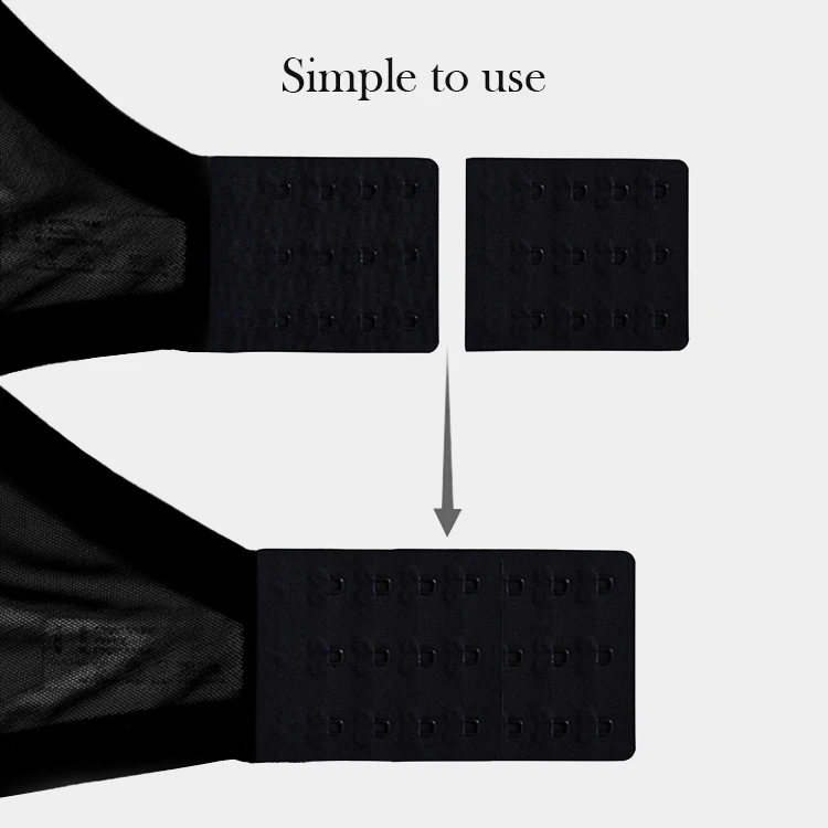 Oucheng Wholesale Women Soft Comfortable Elastic Bra Extender 2 Hook 3 Row Bra Clasp Underwear Accessories For Women