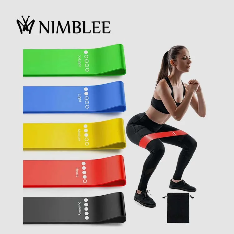 high quality custom logo elastic Gym Workout Exercise bands Latex nature rubber fitness resistance band set