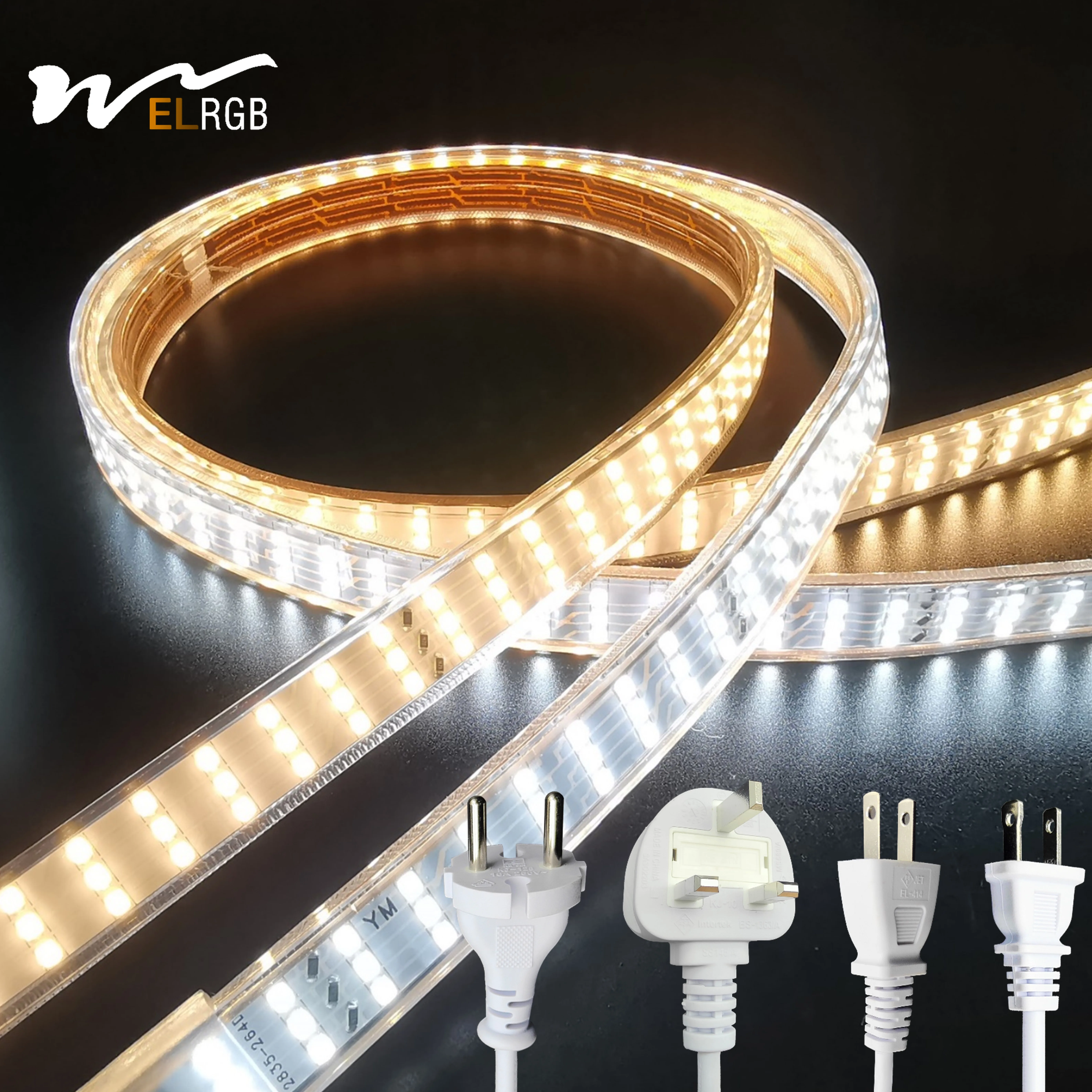 UL UK PSE VDE сертифицированная 110 В/220 В Светодиодная лента 3-рядная 264/276 светодиодов/м ПВХ Декоративная наружная Водонепроницаемая световая