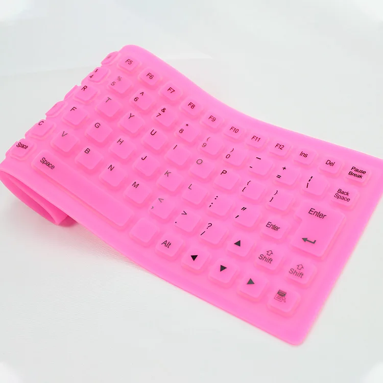 flexible keyboard 85 wired usb multi language multi color washable rubber silicone foldable flexible keyboard for pc