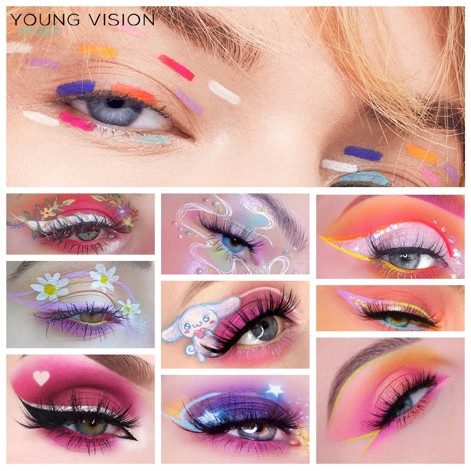 New sales 12 boxed glue eyeliner not easy to stain color eyeliner  white pencil eyeliner