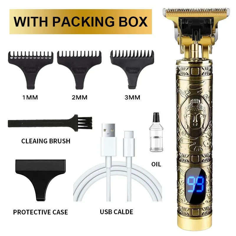 Wholesale Cordless Hair Trimmer USB T9 Hair Trimmer Hair Clipper Professional Man Maquinas De Cortar Cabello Barber Vintage