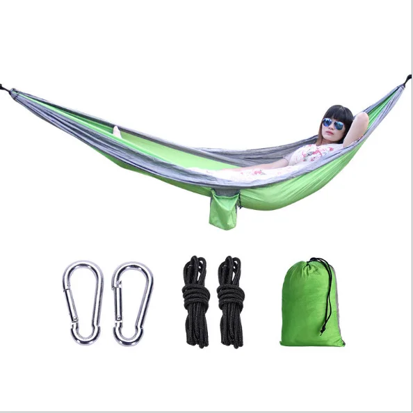 
Manufacturers directly for customized wholesale outdoor supplies double hammock parachute cloth hammock 
