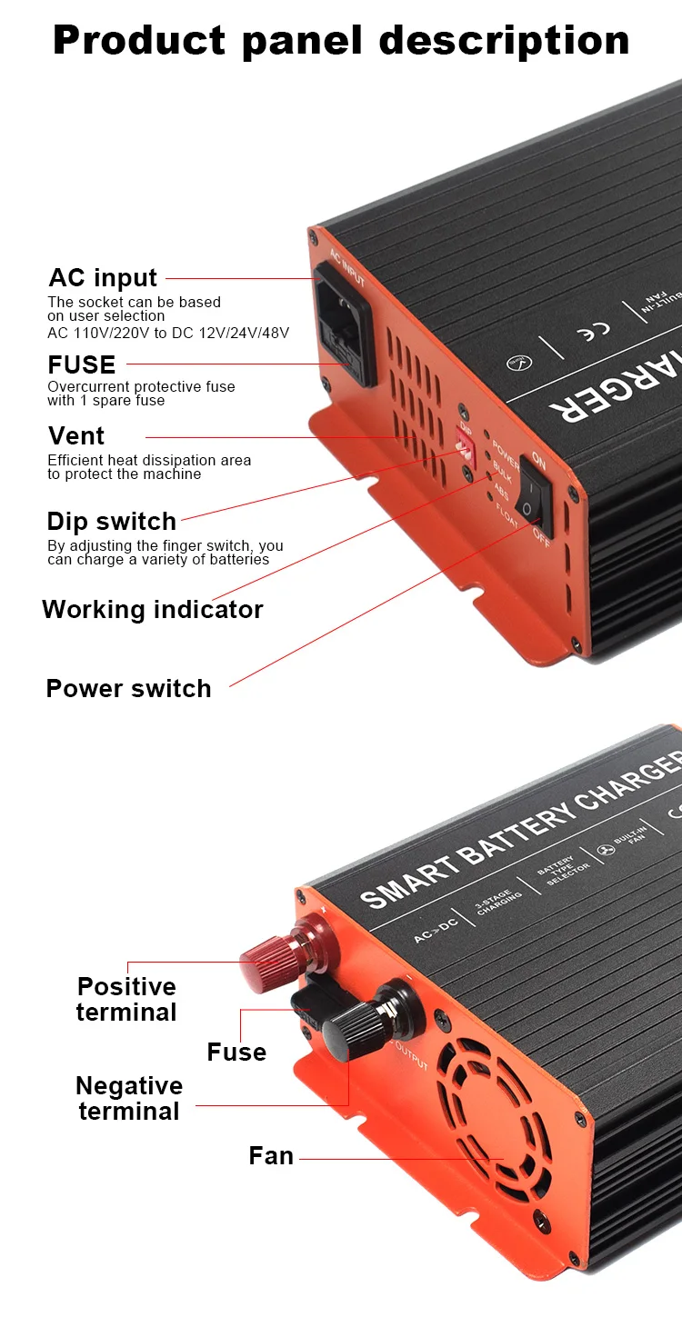 12V Lifepo4 battery charger AC to DC Power Adapter 10A Multi-Protection Power Supply