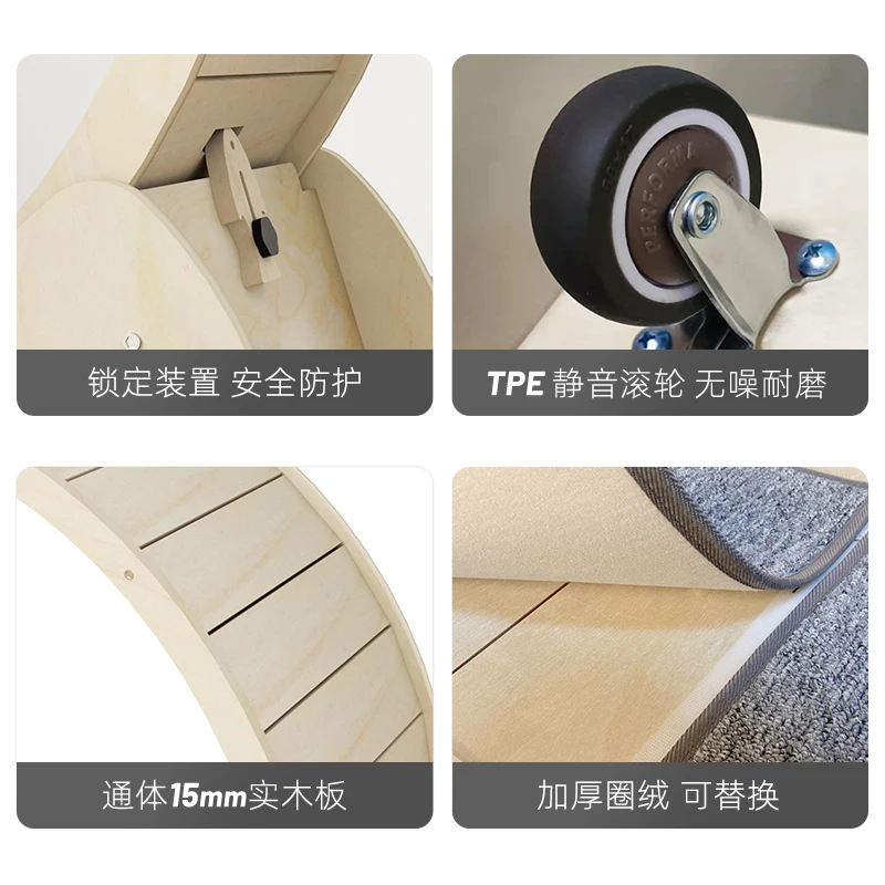 OEM ODM Factory Wooden Pet Tread Exercise Running Wheel Interactive Anti-depression Pure Cats Sustainable Cat Fun Treadmill