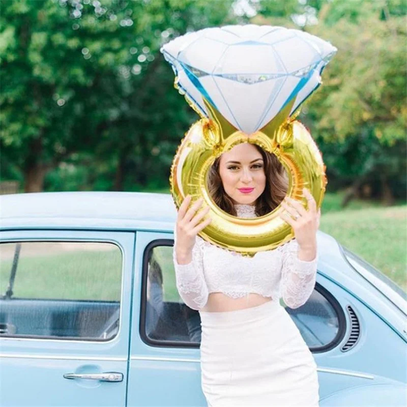Big gold air helium foil ring balloon for wedding bridal shower hen party bachelorette party decor