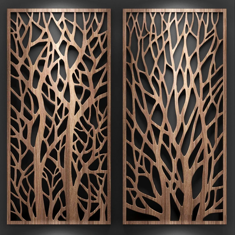Decorative Outdoor Garden Privacy Art Carved Wood Screen Wpc Screen