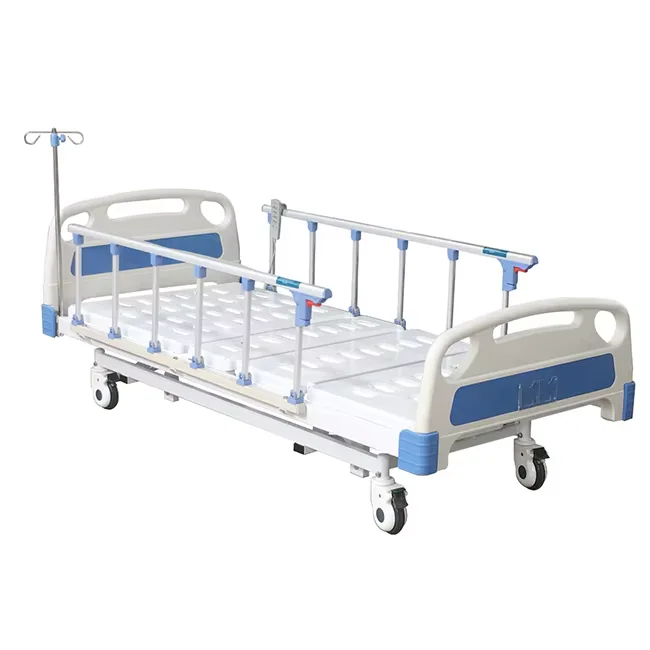 Hot Sale 2 Function ABS Manual Hospital Bed with ISO Certificate Stainless Steel & Aluminum Alloy 2 Crank Nursing Medical Bed