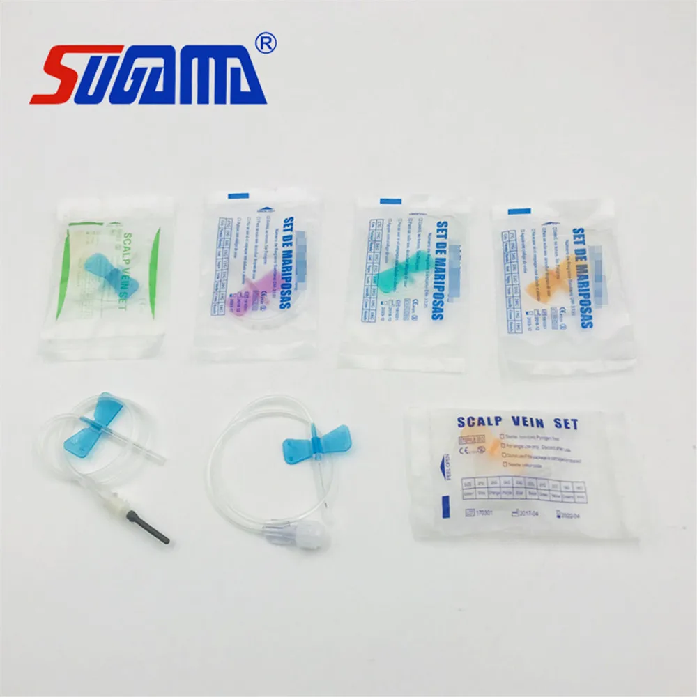 scalp vein set luer adapter tube holder safety 23g with CE ISO certificate