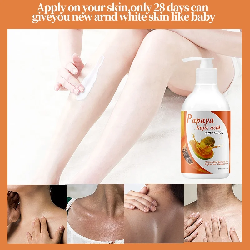 Lighting Vitamin E Kojic Acid Papaya Body Whitening Lotion Moisturizing Papaya Lotion For Black Skin