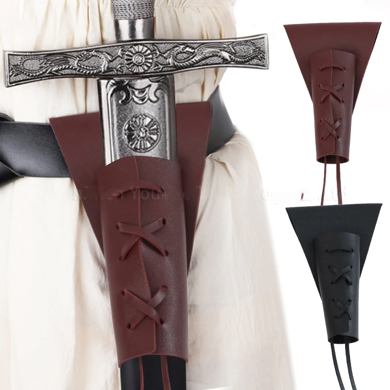 Ready Stock Vintage Medieval Knight Leather Sword Holster Dagger Frog Renaissance Sword Case for Knight Costume Cosplay