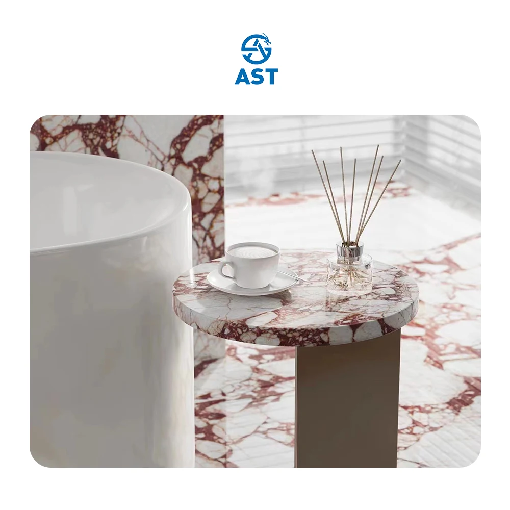 AST OEM/ODM HOT Popular marble Customized Natural Stone High Performance Home Decoration Bvlgari Red Marble Countertop