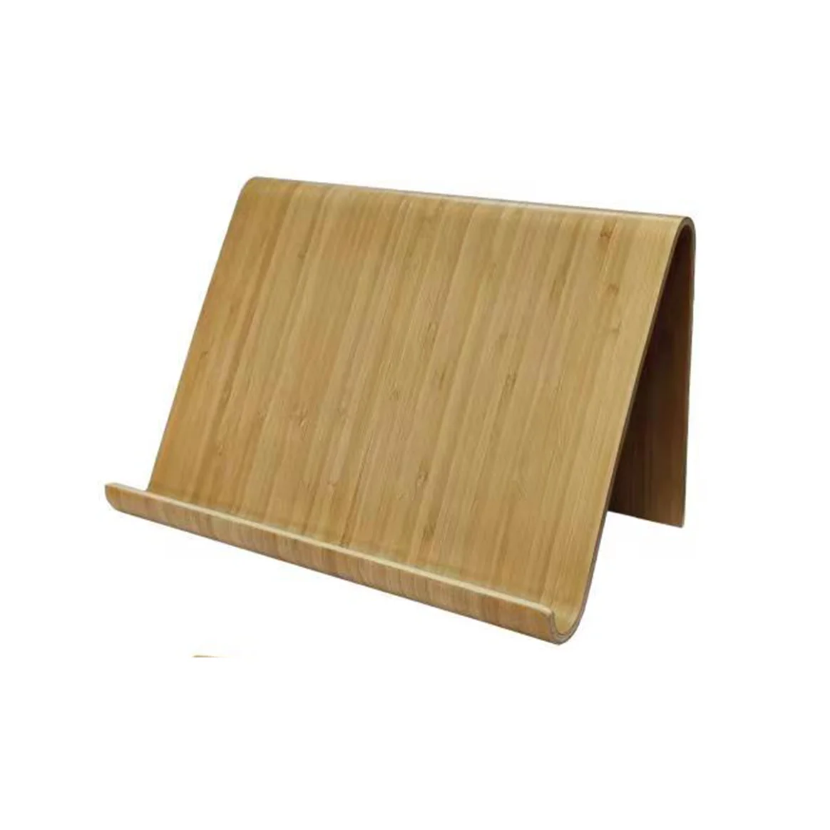 Custom folding foldable book reading bookends bamboo veneer poplar wood  photocard book holder table stand
