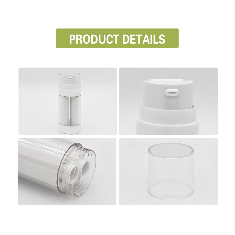 15ml+15ml /30ml+30ml Plastic Airless Dual Chamber Pump Cosmetic Double Tube Screw Cap Lotion Lotion Bottle PE PUMP Sprayer