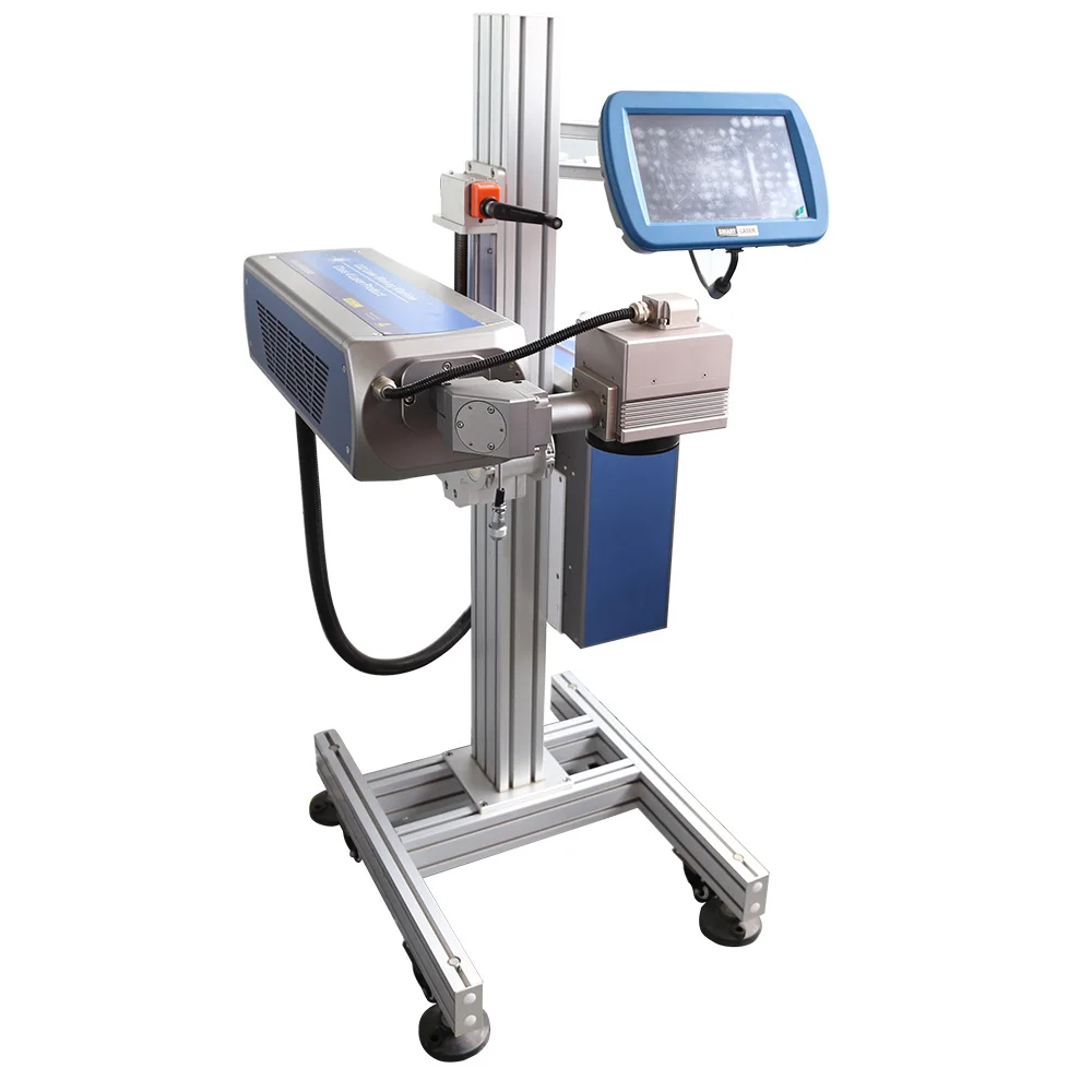 Small Portable Flying Type CO2 Water Bottle Laser Coding Machine for Series Number QR Code Date Marking Equipment