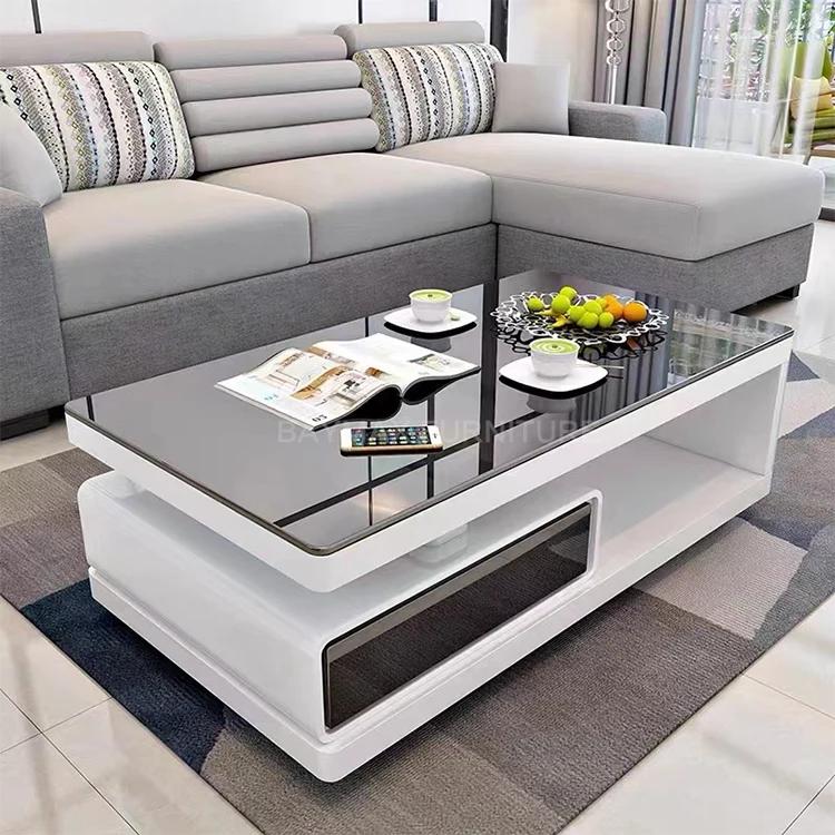High gloss white storage tv stand cabinet coffee tea table tv units